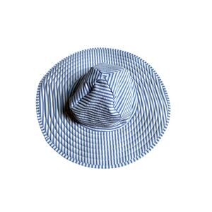 RuffleButts Swim Hat (Periwinkle Blue Seersucker) - 12m - 2T